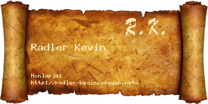 Radler Kevin névjegykártya